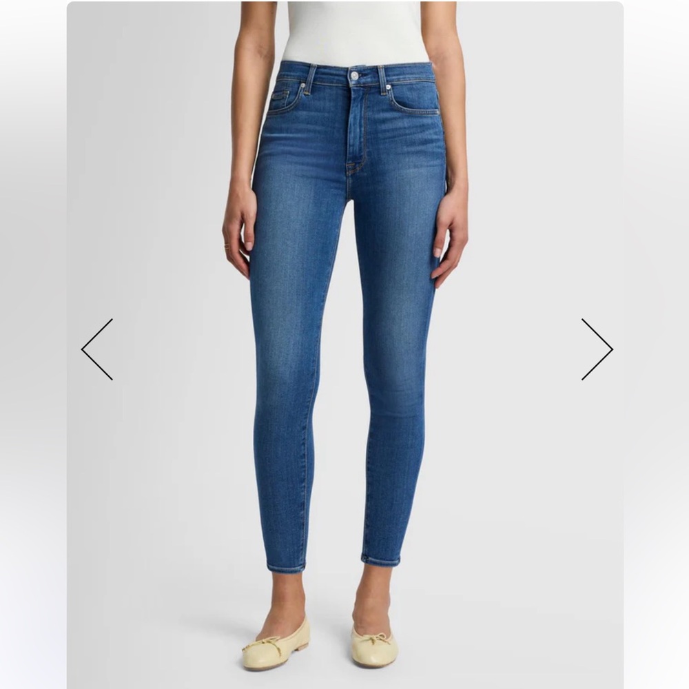 7 For All Mankind High Waist Ankle Skinny Jeans Size 27